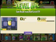 Sun Bean being upgrade to Level 5