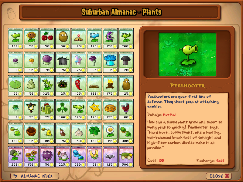 Spawnable Plants, Plants vs. Zombies Wiki