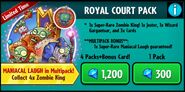 Maniacal Laugh in an advertisement for the Royal Court Pack