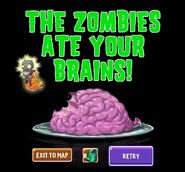 An Enlightened Zombie ate the player's brains (only possible by modding him to appear in a level)