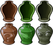 An unused zombie vase with other vase sprites