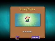 Obtaining its first costume via Mystery Gift Box