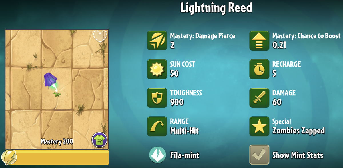 Lightning Reed (Plants vs. Zombies 2), Plants vs. Zombies Wiki