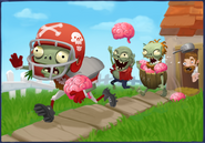 On promo art for Brainball with Imp and Barrel Zombie