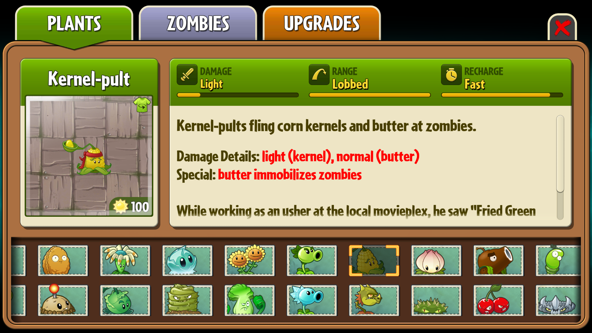 plants vs zombies plant almanac