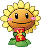 Sunflower (blushing and holding Chinese card)