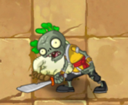 Swordsman Zombie attacking a White Radish