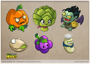 Development art of Heartichoke as well as Smashing Pumpkin, Ancient Vimpire, Pismashio, Sour Grapes, and Navy Bean