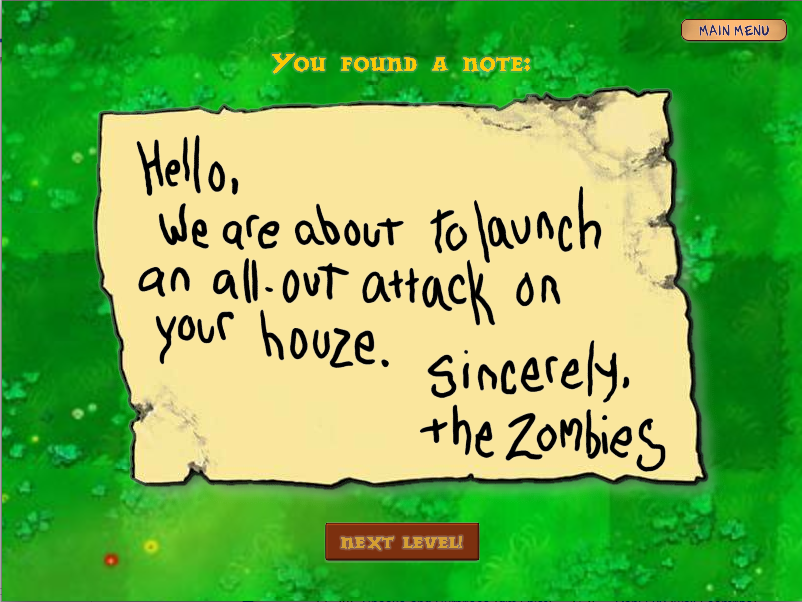 Note | Plants vs. Zombies Wiki | Fandom
