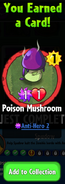 The player earning Poison Mushroom after completing Spudow's 4th Hero Quest