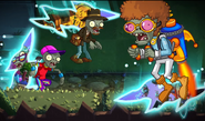 Disco Jetpack Zombie (right) emerging from a Far Future portal in the Modern Day Part 1 trailer