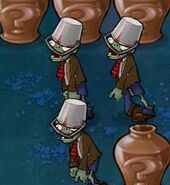 Three Buckethead Zombies