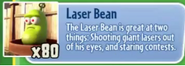 Laser Bean's stickerbook description in Garden Warfare 1