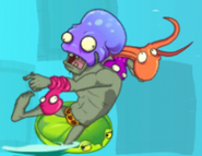 Octo Zombie about to throw an octopus