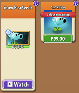 Snow Pea with his seeds (Free) in the store (10.2.1)