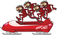 HD Zombie Bobsled Team jumping into the bobsled