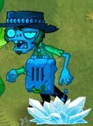 A frozen Poncho Zombie