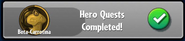 The message that appears after the player completes Beta-Carrotina's Hero Quests