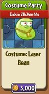 Laser Bean's costume in the store