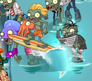 Surfing on shallow puddle after spawned from the portal