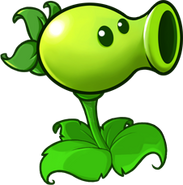 Concept of Peashooter with Repeater's leaves. This version still appears in certain icons (Plants vs. Zombies)