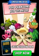 Sweet Pea in an advertisement for the Green Shadow Pack