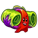 Rhubarbarian do 190 damage when planted, 50 damage with punches.