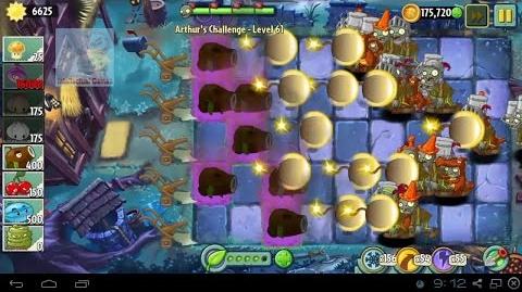 Arthur's Challenge Level 61 to 65 CocoNutCanon WinterMelon's Battle Plants vs Zombies 2 Dark Ages