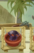 Doom-shroom being watered in the Zen Garden (animated)