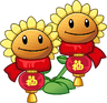 Twin Sunflower (scarf with bells)