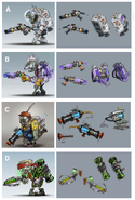 Concept art for Scientist with Astronaut, Plumber, and Super Commando (Plants vs. Zombies: Garden Warfare)