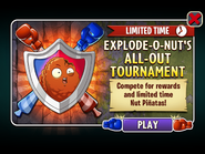 Explode-O-Nut in an advertisement for Explode-O-Nut's All-Out Tournament in Arena