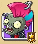 Punk Zombie's icon that appears when about to play a level including him at Level 4