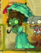 A fainted Parasol Zombie