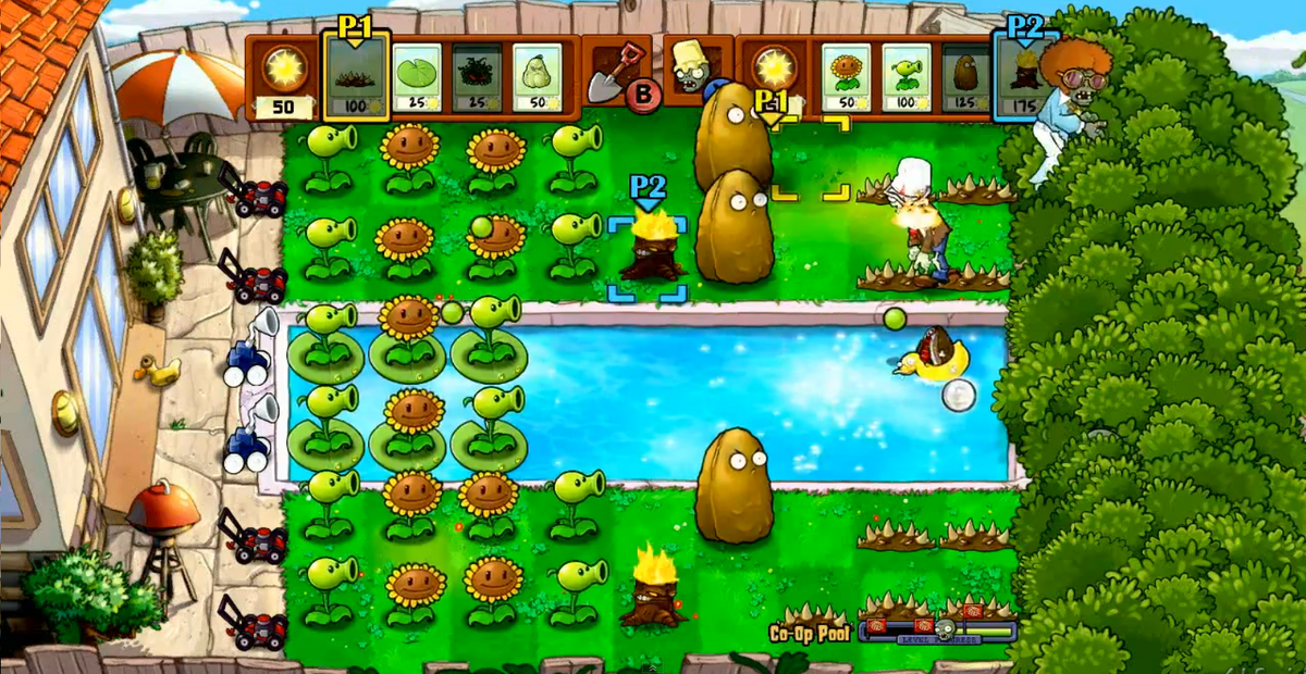 Растения против зомби локация бассейн. Plants vs Zombies поле. Plants vs Zombies локация бассейн. PVZ 1 растения.