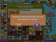 The warning dialog that appears when the player does not choose Lily Pad when starting a Big Wave Beach level