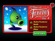 Shadow Peashooter in an advertisement for the 4th day of Feastivus 2018