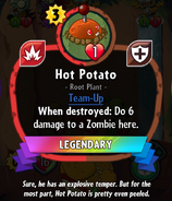 Hothead's statistics, note that he was called Hot Potato