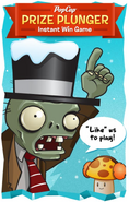 Top Hat Zombie in a second ad for the PopCap Prize Plunger