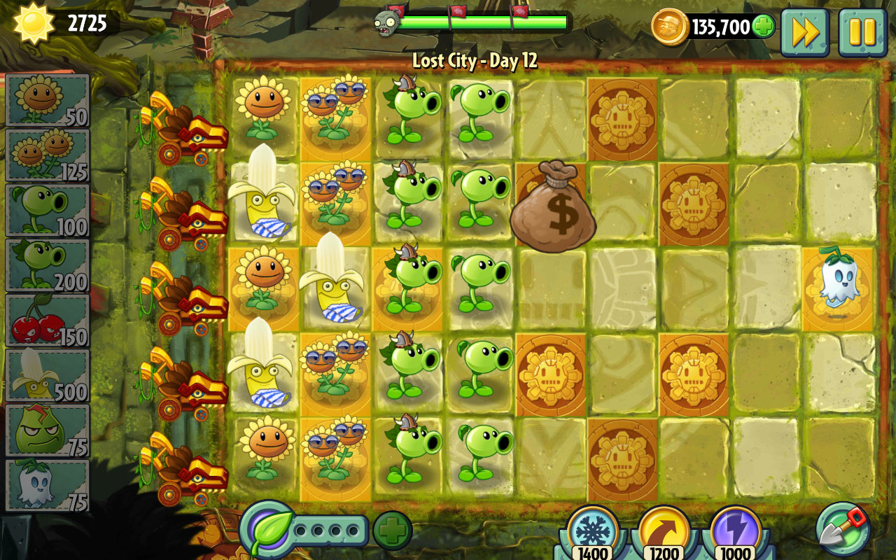 plants vs zombies 2 lost city day 12