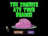 A Basic Zombie successfully eating the player's brains