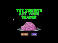 "THE ZOMBIES ATE YOUR BRAINS!" message