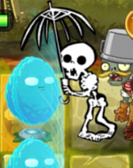 A zapped Parasol Zombie