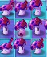 A group of Spore-shrooms with different animation frames