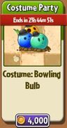 Bowling Bulb's costume in the store