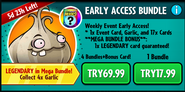 Garlic on the advertisement for the Early Access Bundle