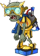 A Zombie wearing a Electric Boogaloo costume