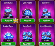 Gem packs in the store (10.9.1)