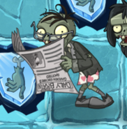 Newspaper Zombie in Frostbite Caves