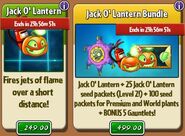 Jack O' Lantern and his bundle (with costume) in the store